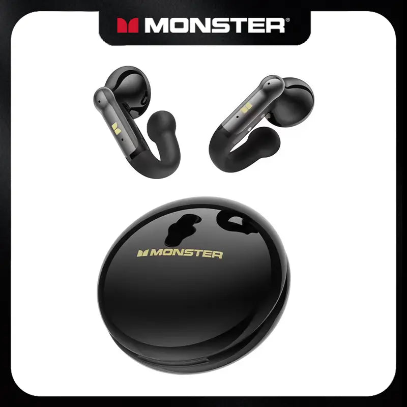 MONSTER Open-Ear Clip-On Earbuds – Bluetooth Wireless Headphones, Lightweight Comfort Fit for Calls, Music & Workouts