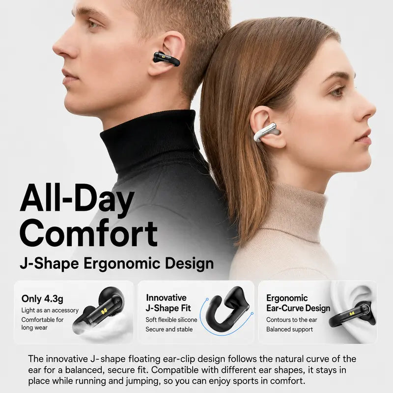 MONSTER Open-Ear Clip-On Earbuds – Bluetooth Wireless Headphones, Lightweight Comfort Fit for Calls, Music & Workouts